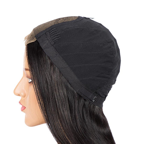 Image of Rebecca Fashion 4x4 Lace Closure Wigs 100% Straight Human Hair Wigs For Black Women 150% Density Natural Black Color