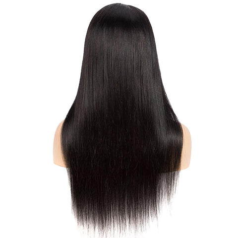 Image of Rebecca Fashion 4x4 Lace Closure Wigs 100% Straight Human Hair Wigs For Black Women 150% Density Natural Black Color