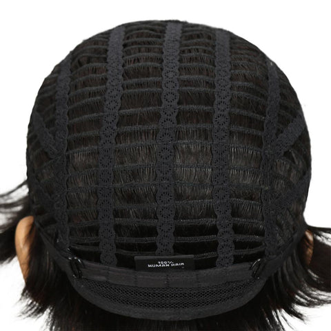 Image of Rebecca Fashion Brown Pixie Cut Wig Short Style Human Hair Wigs With Bangs