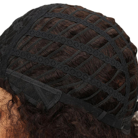 Image of Rebecca Fashion Curly Afro Wig Human Hair Burgundy Wigs