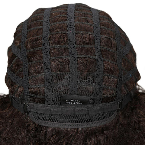 Image of Rebecca Fashion Curly Afro Wig Human Hair Burgundy Wigs