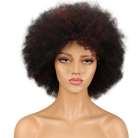 Image of Rebecca Fashion Brown Human Hair Curly Afro Wig