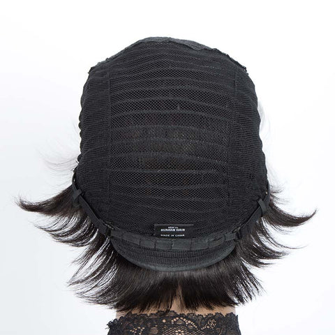 Image of Rebecca Fashion Straight Bangs Style Pixie Cut 9 inch Gray Short Natural Wigs