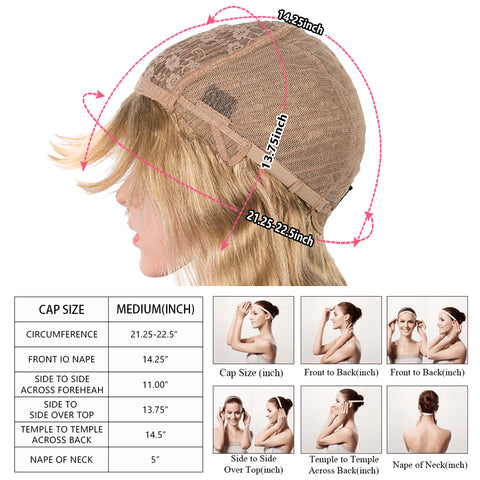 Image of Rebecca Fashion Hightlight Blonde Body Wave Human Hair Wigs with Bangs 100% High-quality Human Hair Wig with Bangs for Black Women 130% Density