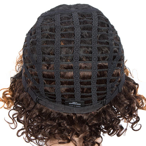 Image of Rebecca Fashion Short Pixie Cute Wigs Curly Human Hair Ombre Wigs