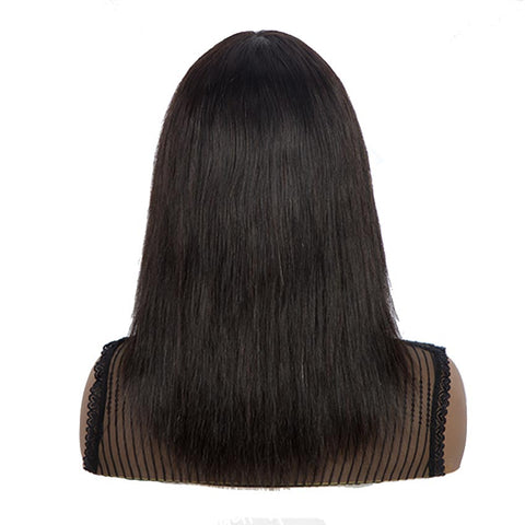 Image of Rebecca Fashion Natural Color Wig Long Straight Hair Wigs With Bangs Human Hair