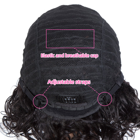 Image of Rebecca Fashion Short Bouncy Curly Wigs For Women Cute Human Hair Bob Wigs 4 Colors