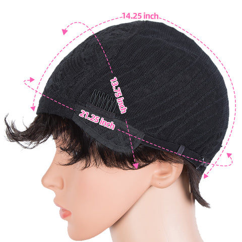 Image of Rebecca Fashion Human Hair Wigs 9 Inch Short Curly Pixie Wig 2 Colors