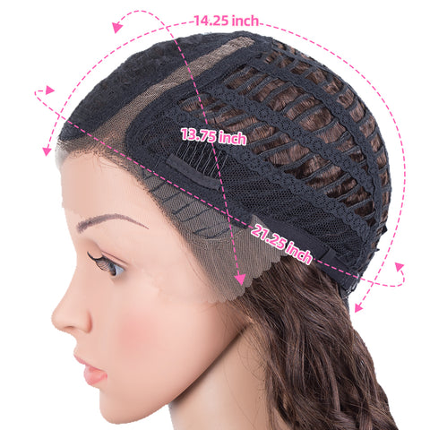 Image of Rebecca Fashion Human Hair Lace Front Wigs 5 inch Side Lace Part Wigs 12 inch Water Wavy Wig Brown Color