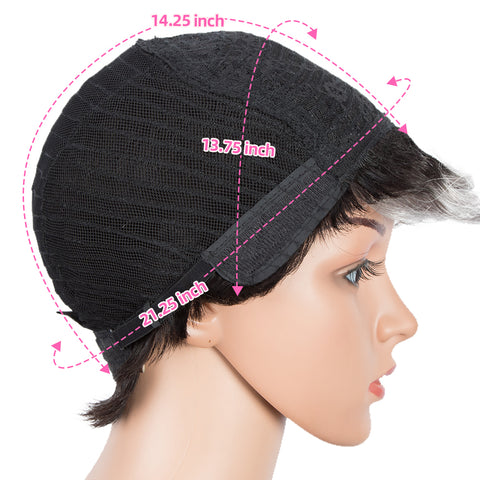 Image of Rebecca Fashion Human Hair Wigs For Women Pixie Cut Wigs 9 Inch Curly Wig Grey Color