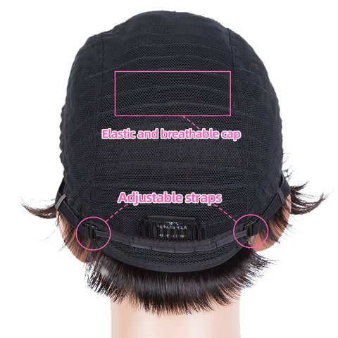 Image of Rebecca Fashion Human Hair Wigs 9 Inch Short Curly Pixie Wig 2 Colors