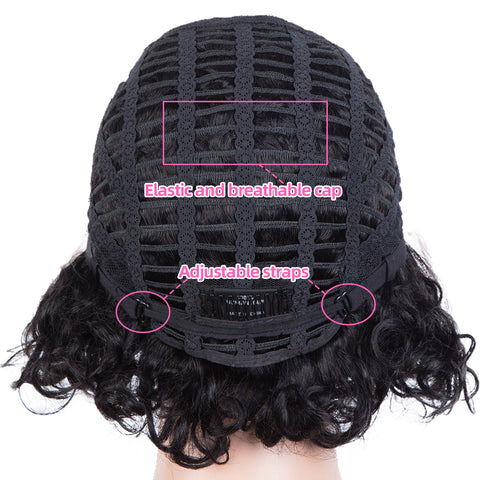 Image of Rebecca Fashion Remy Human Hair Wigs 13x2 Lace Frontal Wigs Short Curly Hair Wig 150% Density Natural Black Color