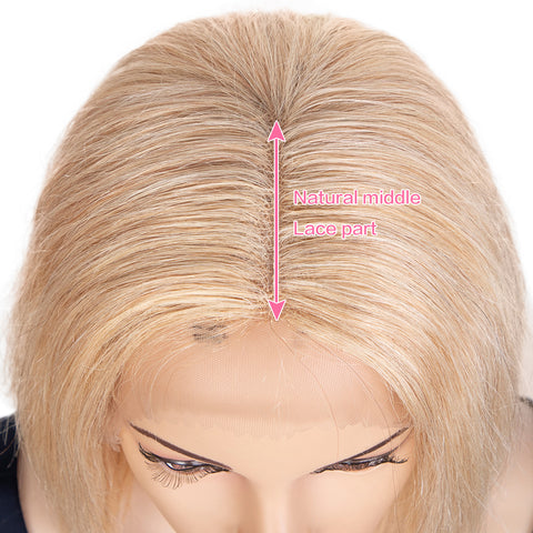 Image of Rebecca Fashion T Lace Blonde Human Hair Wigs Straight Hair Lace Front Wig Pre-plucked Hairline with Baby Hair Wigs 613 Color
