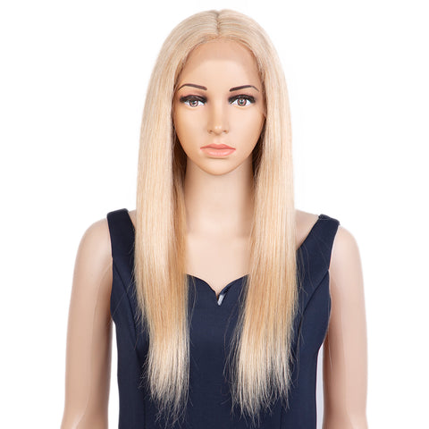 Image of Rebecca Fashion T Lace Blonde Human Hair Wigs Straight Hair Lace Front Wig Pre-plucked Hairline with Baby Hair Wigs 613 Color
