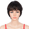 Rebecca Fashion Human Hair Wigs 9 Inch Short Curly Pixie Wig With Bangs
