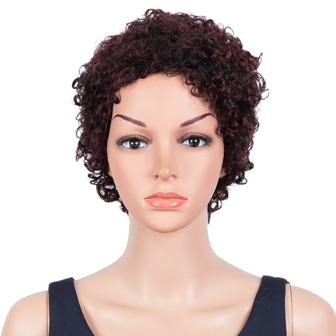 Image of Rebecca Fashion Human Hair Wigs 9 Inch Short Curly Pixie Wig 2 Colors