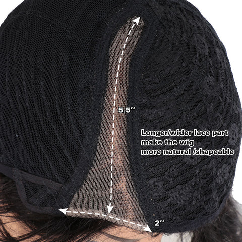 Image of Rebecca Fashion Human Hair Lace Front Wigs 5.5 inch Side Lace Part Wigs Pixie Cut Bob Wig for Black Women Medium Brown Color