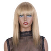 Rebecca Fashion Human Hair Wigs With Bangs For Women Non-lace Wig Golden Bonde Color