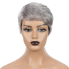 Rebecca Fashion Human Hair Wigs For Women 9 Inch Short Curly Pixie Cut Wigs Grey Color