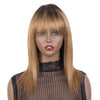 Rebecca Fashion Human Hair Wigs With Bangs For Women Non-lace Wig Ombre Honey Blonde Color