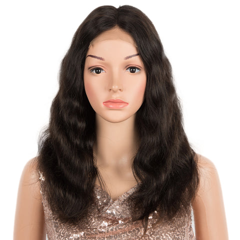 Image of Rebecca Fashion 4*4 Lace Frontal Wigs Human Hair Body Wave Lace Front Wig Pre-plucked Hairline with Baby Hair Wigs Natural Color