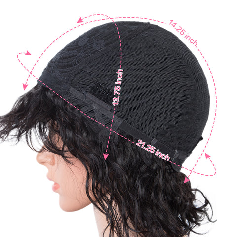 Image of Rebecca Fashion Short Curly Wigs with Curly Bangs Kinky Curly Wigs for Black Women Virgin Remy Wig Can Be Restyled Ombre Brown Color