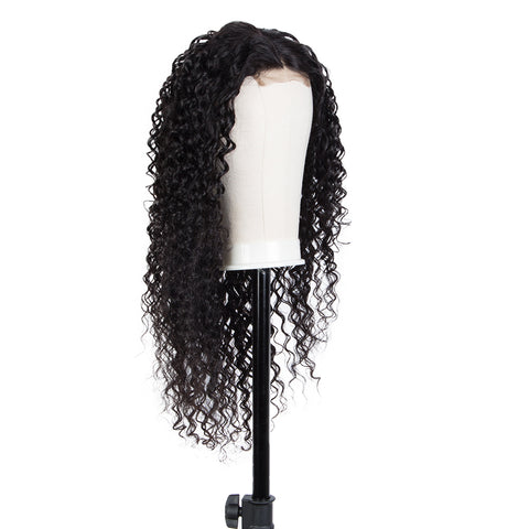 Image of Rebecca Fashion Remy Human Hair Wigs 4x4 Lace Frontal Wigs Deep Wave Hair Wig 150% Density Natural Color
