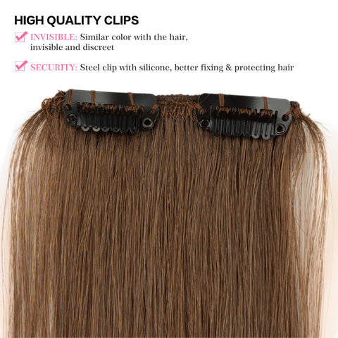 Image of Rebecca Fashion Remy Clip In Human Hair Extensions Straight Clip on Human Hair Brown Color 7 Pcs