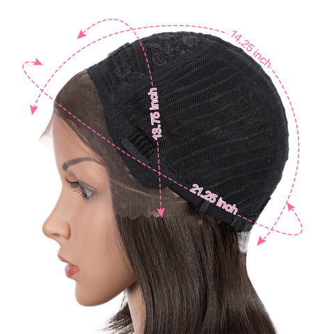 Image of Rebecca Fashion Remy Human Hair Wigs 13x2 Lace Frontal Wigs Straight Hair Bob Wig 150% Density Natural Color