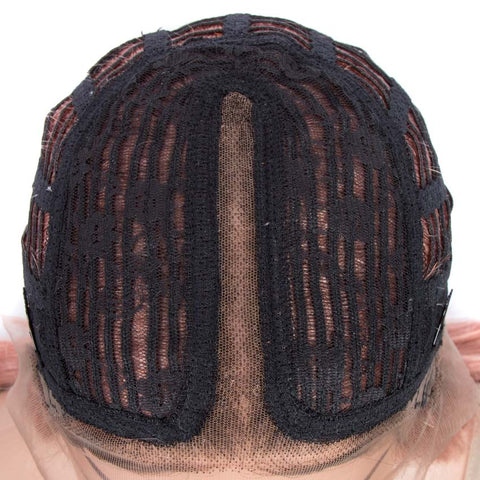 Image of Rebecca Fashion Straight Part Lace Human Hair Pink Bob Wigs With Bady Hair 12inch