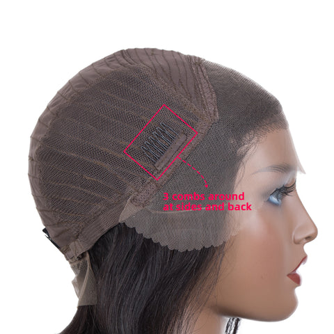 Image of Rebecca Fashion Short Straight Bob Wigs Human Hair 13x4 Lace Front Wigs Pre Plucked with Baby Hair 11 Inch