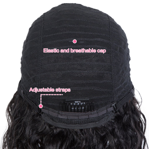 Image of Rebecca Fashion Short Curly Wigs with Curly Bangs Kinky Curly Wigs for Black Women Virgin Remy Natural Black Wig Can Be Restyled