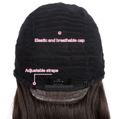 Image of Rebecca Fashion Remy Human Hair Wigs 13x2 Lace Frontal Wigs Straight Hair Bob Wig 150% Density Natural Color