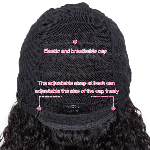 Image of Rebecca Fashion Human Hair Lace Front Wigs 5 inch Side Lace Part Wigs 14 inch Curly Wavy Wig for Black Women Natural Color