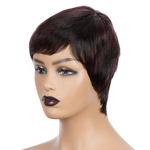 Image of Rebecca Fashion Human Hair Wigs For Women 9 Inch Short Curly Pixie Cut Wigs