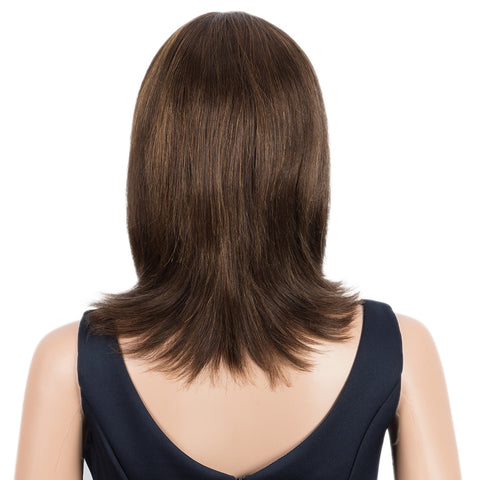 Image of Rebecca Fashion Remy Human Hair Wigs 13x2 Lace Frontal Wigs Straight Hair Bob Wig 150% Density Natural Brown Color