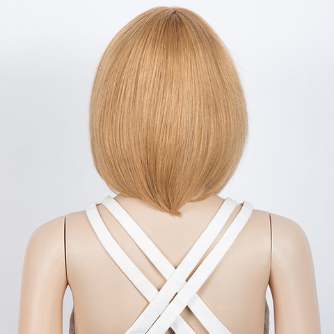 Image of Rebecca Fashion Straight Bob Wigs With Bangs Human Hair Ombre Colors