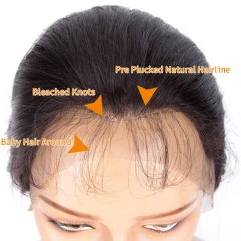 Image of Rebecca Fashion 360 Lace Frontal Wigs 100% Body Wave Human Hair Wigs For Black Women 150% Density Natural Black Color