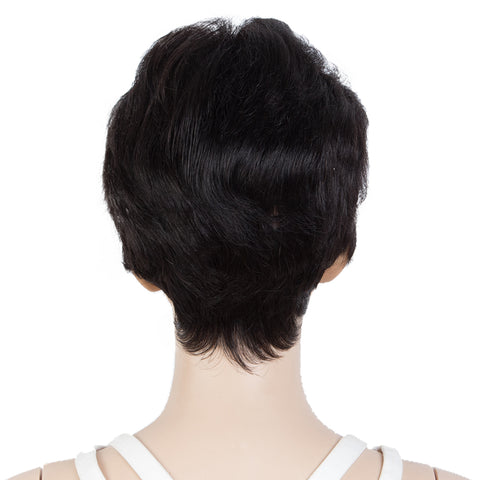Image of Rebecca Fashion Human Hair Pixie Cut Wigs  Pixie Bob Wig with Hand-tied Hairline Natural Color