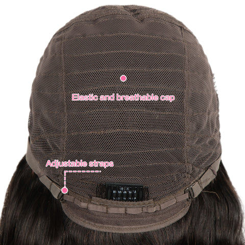 Image of Rebecca Fashion 4*4 Lace Frontal Wigs Human Hair Body Wave Lace Front Wig Pre-plucked Hairline with Baby Hair Wigs Natural Color