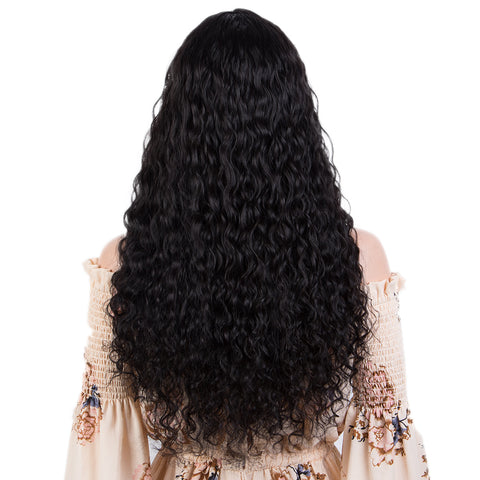 Image of Rebecca Fashion Short Curly Wigs with Curly Bangs Kinky Curly Wigs for Black Women Virgin Remy Natural Black Wig Can Be Restyled