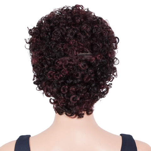 Image of Rebecca Fashion Human Hair Wigs 9 Inch Short Curly Pixie Wig 2 Colors