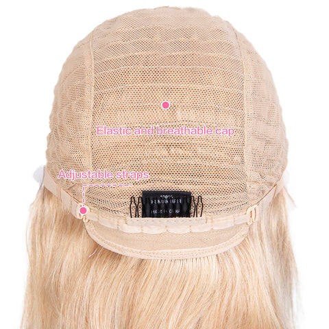 Image of Rebecca Fashion T Lace Blonde Human Hair Wigs Body Wave Hair Lace Front Wig Pre-plucked Hairline with Baby Hair Wigs 613 Color