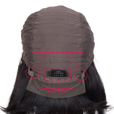 Image of Rebecca Fashion Short Straight Bob Wigs Human Hair 13x4 Lace Front Wigs Pre Plucked with Baby Hair 11 Inch