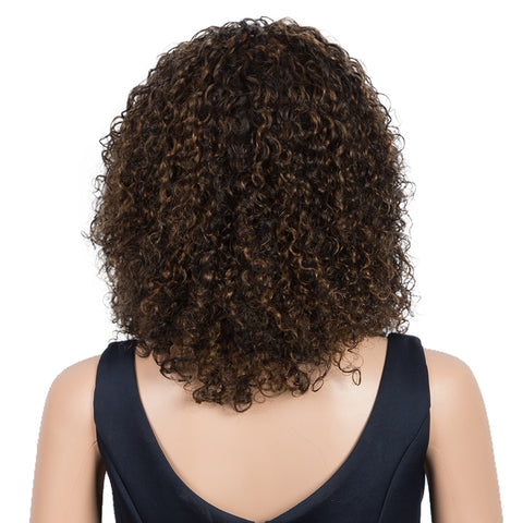 Image of Rebecca Fashion Remy Human Hair Wigs 13x2 Lace Frontal Wigs Curly Hair Wig 150% Density Brown Color