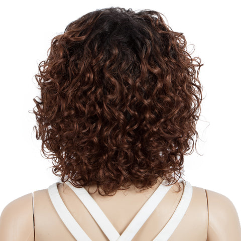 Image of Rebecca Fashion Short Bouncy Curly Wigs For Women Cute Human Hair Bob Wigs 4 Colors