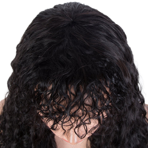 Image of Rebecca Fashion Short Curly Wigs with Curly Bangs Kinky Curly Wigs for Black Women Virgin Remy Natural Black Wig Can Be Restyled