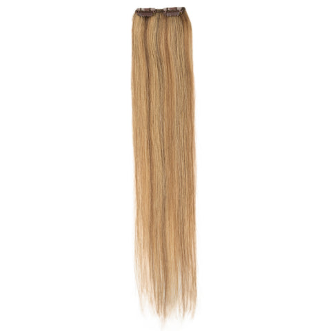 Image of Rebecca Fashion Remy Clip In Human Hair Extensions Straight Clip on Human Hair Piano Brown Blonde Color 7 Pcs