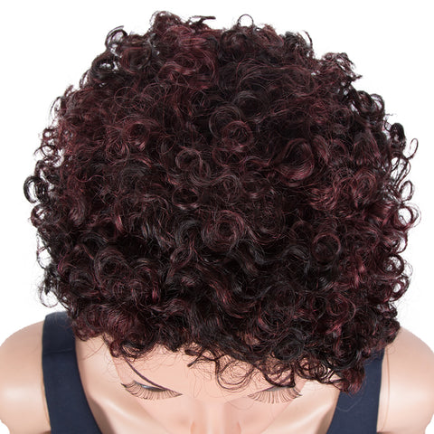 Image of Rebecca Fashion Human Hair Wigs 9 Inch Short Curly Pixie Wig 2 Colors
