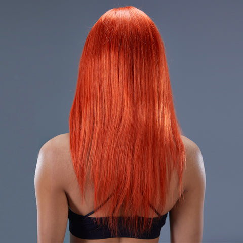 Image of Rebecca Fashion 4x4 Straight Lace Wig Ginger Wig 150% Density Human Hair Orange Lace Wigs